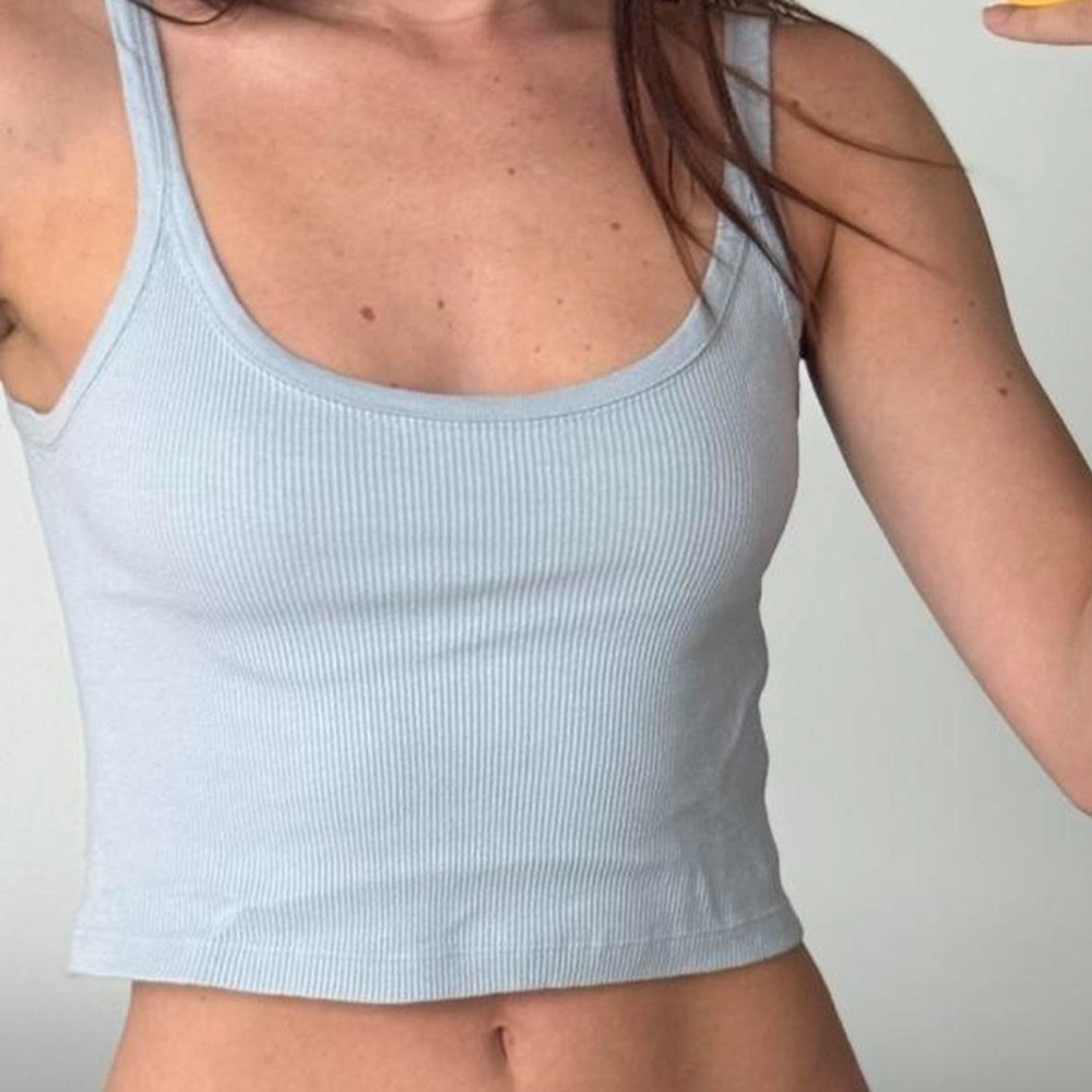 brandy melville light blue ribbed tank